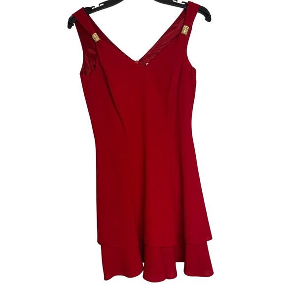 VTG Rampage Red Mini Tiered Ruffled Cocktail Party Dress Women's Size 3 - Picture 2 of 6